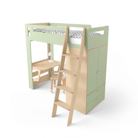 Loft-Bed Smart Cube green