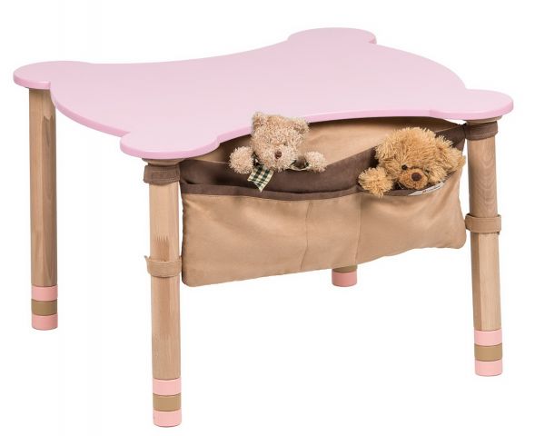 Figured table with pocket pink