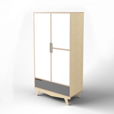 Cabinet Scandic white / gray