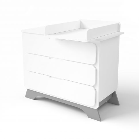 Chest of drawers with changing table Nova gray / white