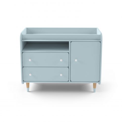 Chest of drawers with changing table Bubble II Duo light blue