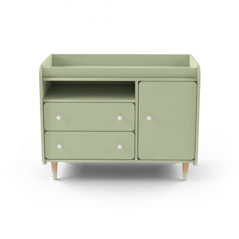 Chest of drawers with changing table Bubble II Duo green