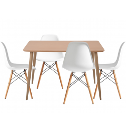 Dining set GT DT15045 / X-D10 White (table + 4 chairs)