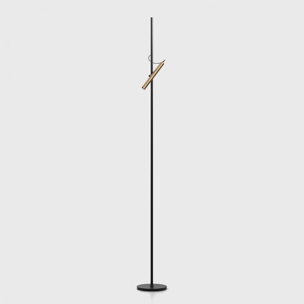 POINTER FLOOR, D200mm, d25mm, H1800mm, LED 6W, 3000K, Negro/oro champán