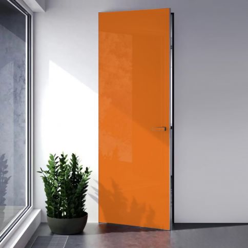 ORANGE GLASS SATIN PAINTED AL