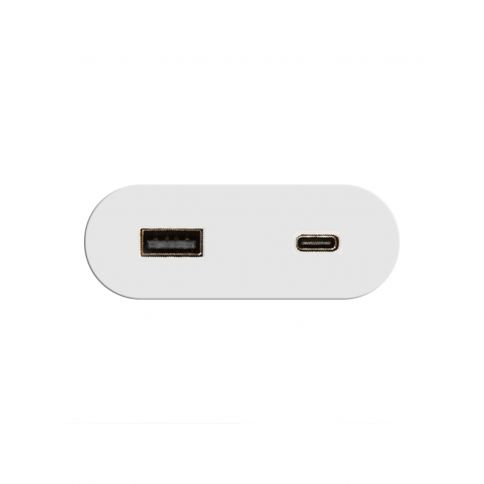 VersaPICK Toma USB ovalada, 1 USB, puerto 5V (A+C) 110-220V blanco