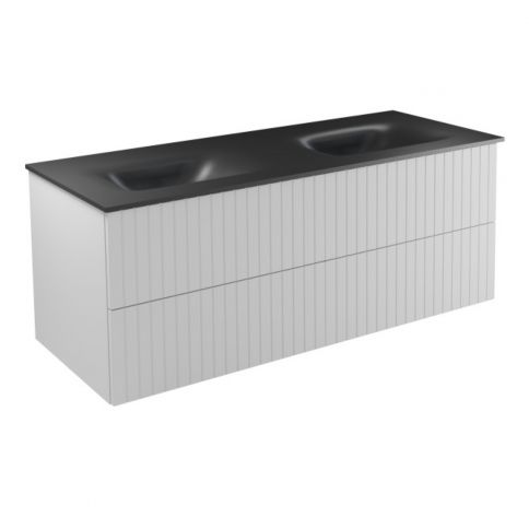 Besco Akya Linea 131 blanco mate + lavabo gun metal