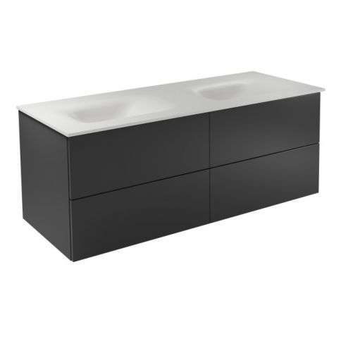 Besco Akya Classic 131 Gun Metal brillante + lavabo blanco mate