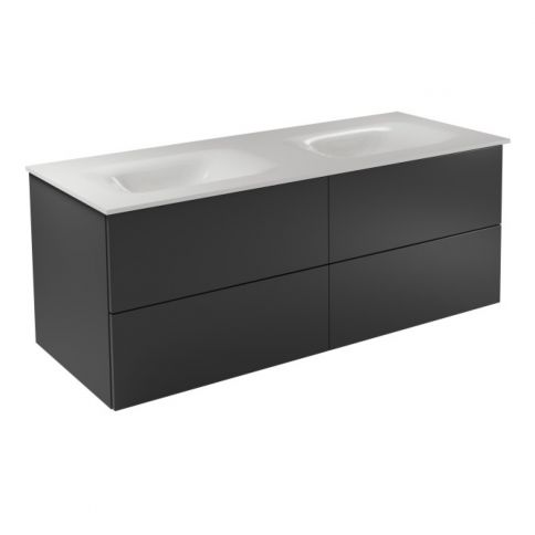 Besco Akya Classic 131 Gun Metal brillante + lavabo blanco brillante