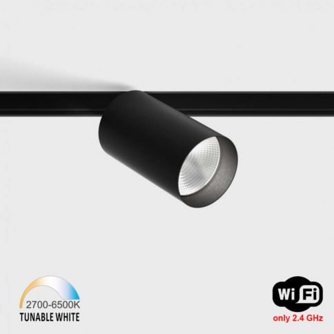 IN_LINE TUB M A 90 TW, D52mm, H90mm, LED 13W, TW DIM: 2700K(840Lm)-6500K(994Lm), 48V DC, IP20, negro