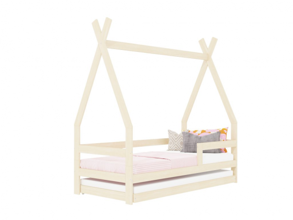 Benlemi SAFE en forma de tipi con dos protectores de cama y cama supletoria de 90x160 cm