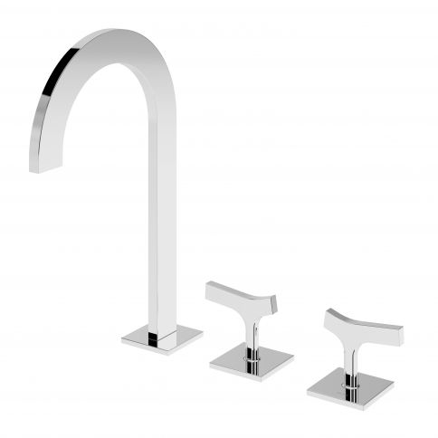 Bruma Royale Mezclador para lavabo de 3 orificios Blanco puro