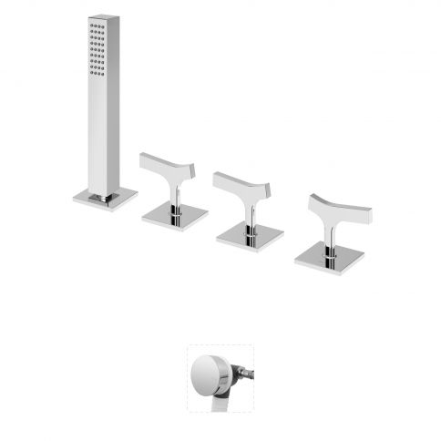 Bruma Royale Juego de bañera-ducha con ducha de mano y grifo para bañera Blanco puro