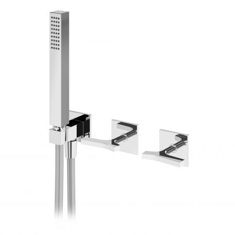 Bruma Royale Mezclador progresivo empotrado de 3 salidas con juego de ducha de mano, Puesta de sol