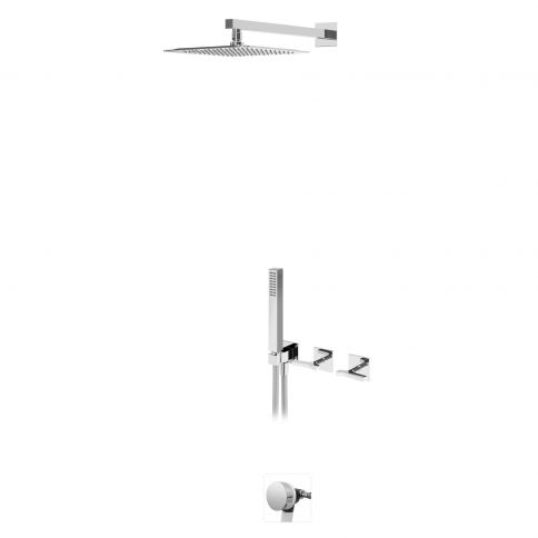 Bruma Royale Conjunto progresivo para bañera-ducha con ducha fija, ducha de mano y grifo para bañera Cromo