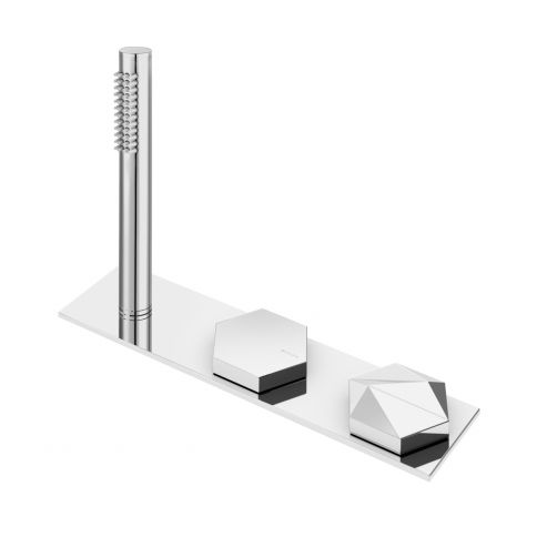 Bruma Utopia Bruma Utopia Mezclador progresivo para ducha con boquilla antisalpicaduras integrada, manguera de ducha Lux gris con accesorios Gunmetal