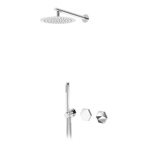 Bruma Utopia Juego de ducha progresivo con cabezal de ducha de Ø250 mm y juego de ducha de mano, cromado