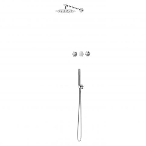 Bruma Utopia Juego de ducha con cabezal de ducha de Ø250 mm y juego de ducha de mano independiente, Blanco puro