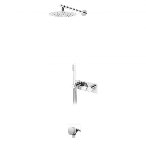 Bruma Utopia Juego termostático para bañera-ducha con cabezal de ducha de Ø250 mm, ducha de mano y grifo de llenado para bañera, Puesta de sol