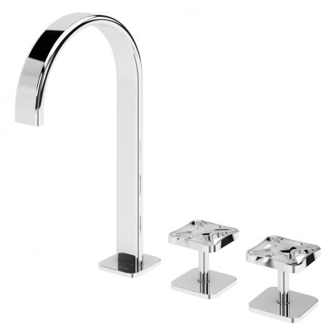Bruma Navy Mezclador de tres orificios para lavabo, Gunmetal