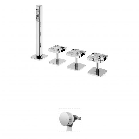 Bruma Navy Conjunto de bañera y ducha con grifo monomando, Puesta de sol