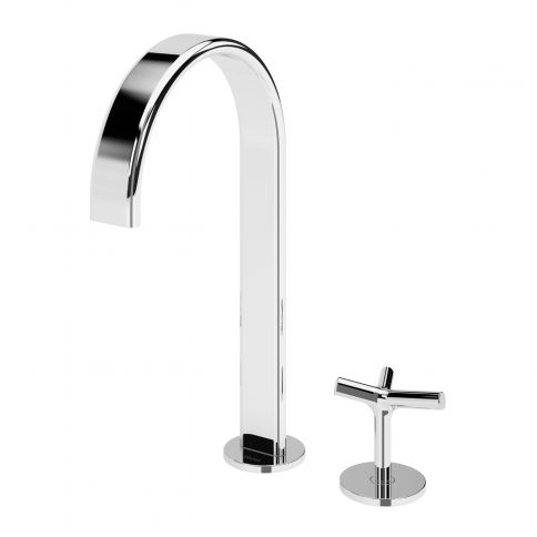 Bruma Genesi Mezclador progresivo para lavabo de dos orificios, Blanco puro