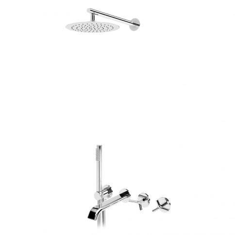 Bruma Genesi Conjunto de baño-ducha progresivo con rociador Ø250 mm, conjunto de ducha de mano Elo y caño de bañera ZenR, Cromo