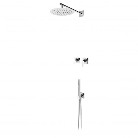 Bruma Breeze Conjunto de ducha con rociador Ø250 mm y ducha de mano independiente, Blanco puro