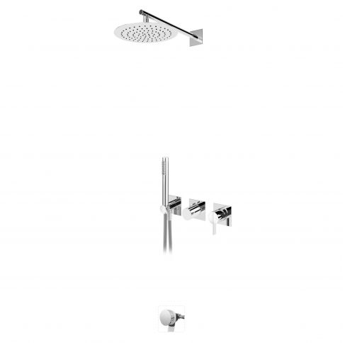 Bruma Breeze Conjunto de baño-ducha con rociador Ø250 mm, ducha de mano y llenado de bañera, Gunmetal
