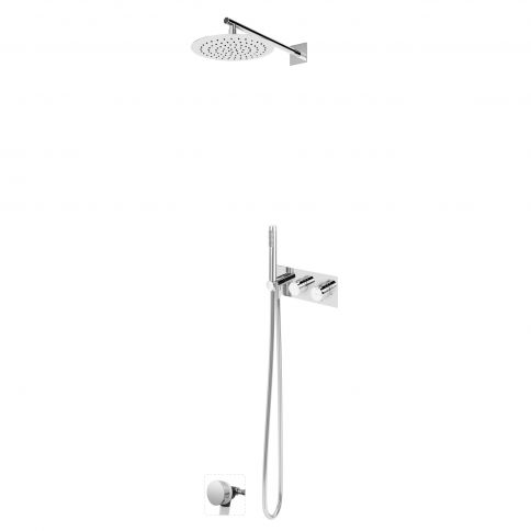 Bruma Breeze Conjunto de baño-ducha termostático con rociador Ø250 mm, ducha de mano y llenado de bañera - VenusQ, Cielo nocturno
