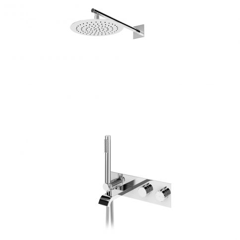 Bruma Breeze Conjunto de baño-ducha termostático con rociador Ø250 mm, ducha de mano y caño de bañera - VenusQ, Puesta de sol