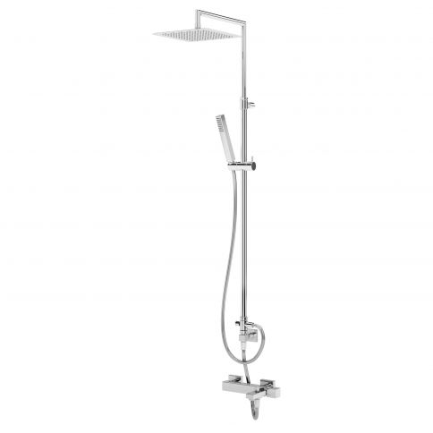 Bruma Adamastor Sistema de baño-ducha con rociador orientable y barra de ducha, Blanco puro
