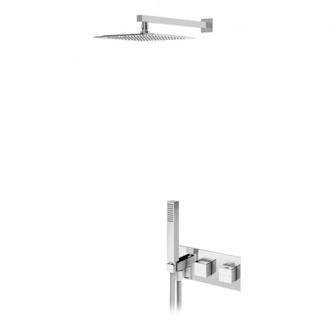 Bruma Adamastor Conjunto termostático Celsius con rociador de 250x250 mm y ducha de mano, Cielo nocturno