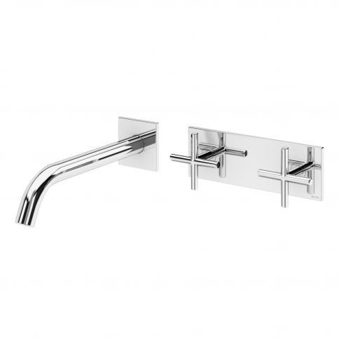 Bruma Hera mezclador de pared de 2 orificios, Blanco Puro