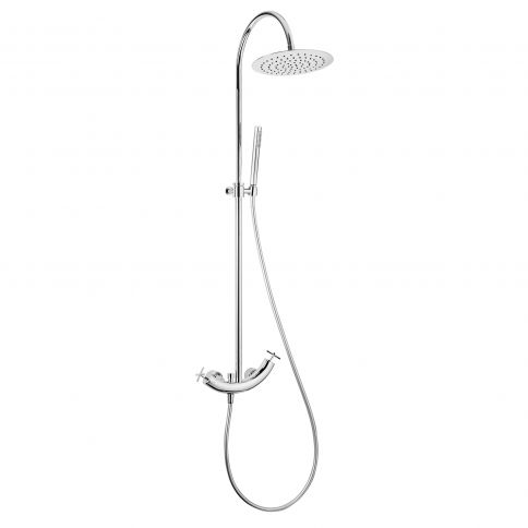 Bruma Hera Sistema de ducha con rociador ajustable y barra de ducha, Blanco Puro