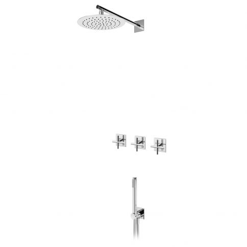 Bruma Hera Conjunto con cabezal de ducha Ø250 mm y teleducha, Cromo
