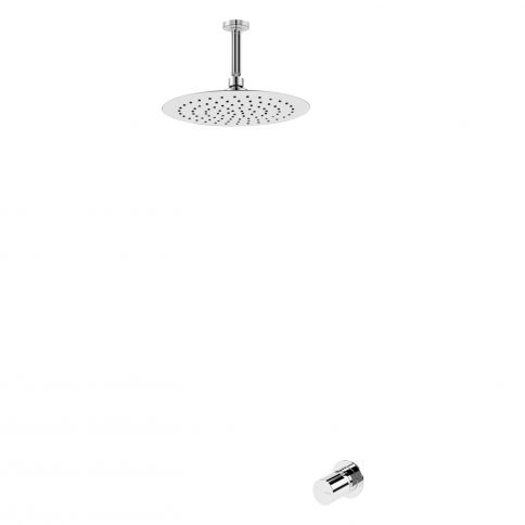 Bruma Avalon Conjunto de ducha con rociador Ø250 mm y brazo de ducha a techo 100 mm, Cromo