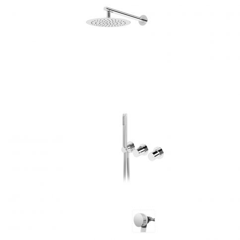 Bruma Avalon Conjunto de baño-ducha con rociador Ø250 mm, set de teleducha Elo y llenador de bañera, Puesta de sol