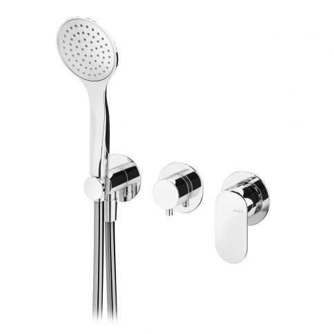 Bruma Spring Mezclador horizontal con conjunto de ducha Emotion, Blanco Puro
