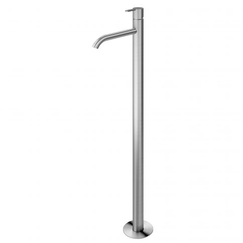Bruma X-Alpha Mezclador de lavabo a suelo, Acero inoxidable satinado