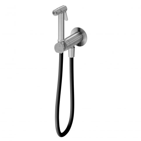 Bruma X-Alpha Mezclador para bidé/inodoro, apertura progresiva de 180°, Acero inoxidable satinado