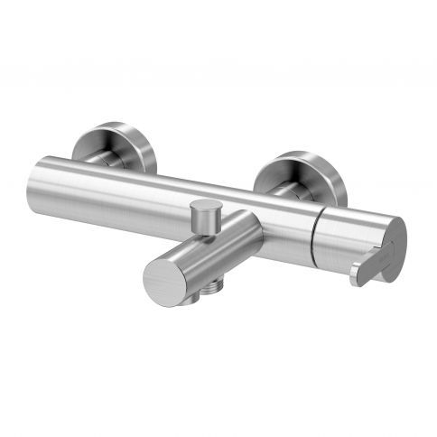 Bruma X-Alpha Mezclador de baño/ducha con teleducha de acero inoxidable, Acero inoxidable satinado