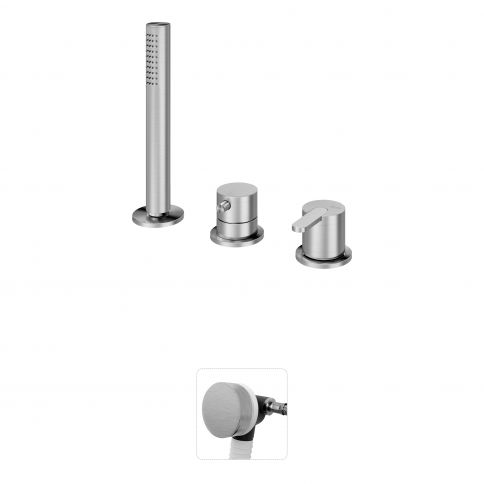 Bruma X-Alpha Conjunto de baño-ducha con teleducha y llenado de bañera, Acero inoxidable satinado