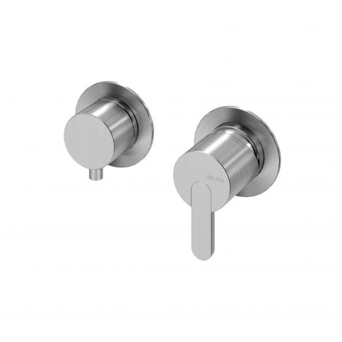 Bruma X-Alpha Mezclador horizontal con 2 salidas, Acero inoxidable satinado