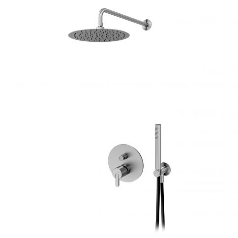 Bruma X-Alpha Conjunto de ducha con rociador Ø250 mm y conjunto de teleducha, Acero inoxidable satinado