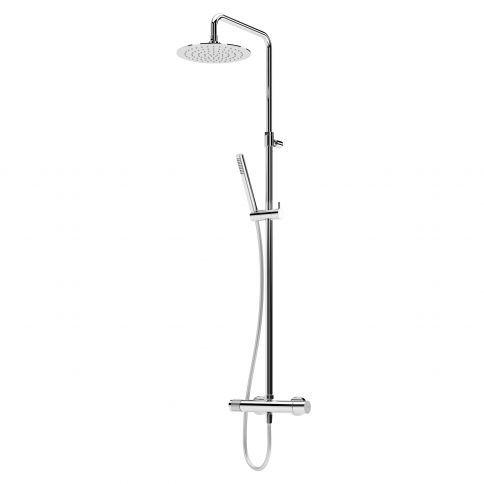 Bruma Lusa Sistema de ducha con rociador orientable (acero inox.) y barra de ducha regulable en altura, Puesta de sol