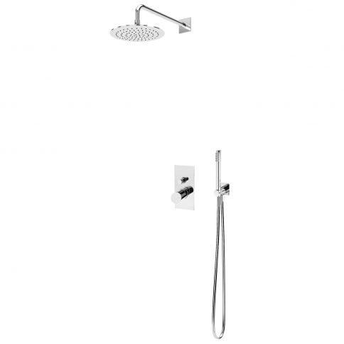 Bruma Lusa Conjunto de ducha con rociador de ABS Ø230 mm y conjunto de teleducha Elo, Cromo