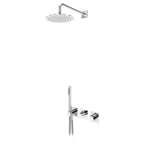 Bruma Lusa Conjunto con rociador de acero inoxidable Ø250 mm y conjunto de teleducha Elo, Cielo nocturno