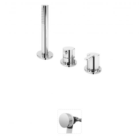 Bruma Leaf Conjunto de baño-ducha con conjunto de ducha de mano Elo y llenador de bañera, Gunmetal