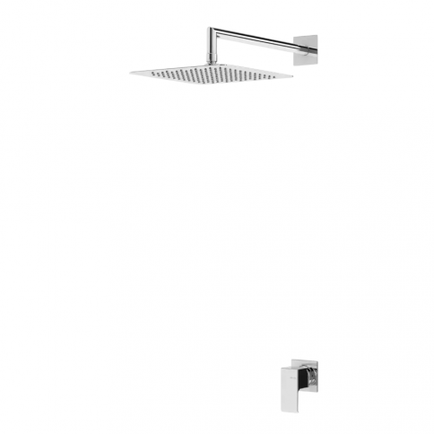 Bruma Linea Set de ducha con rociador inox ultrafino 250x250 mm, Amanecer